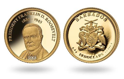 32-ому президенту США посвящены золотые монеты Барбадоса