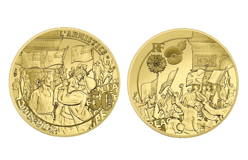 Золотые монеты в честь окончания I Мировой войны, под названием «Ликование»