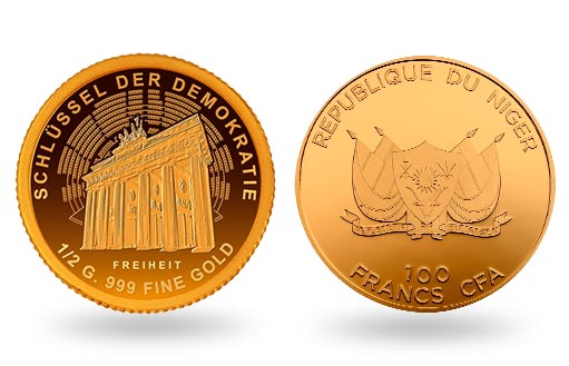 чествование Свободы на золотых монетах Республики Нигер