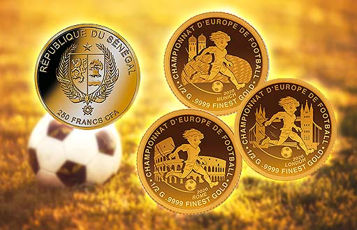 Сенегальские золотые монеты в честь Чемпионата Европы по футболу 2020