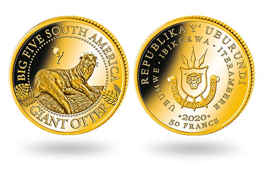 гигантской выдре посвящены золотые монеты Бурунди