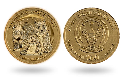 Руанда выпустила золотые монеты Золотая панда