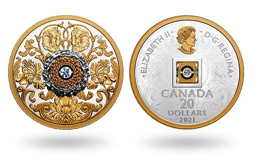 Сияние сердца на серебряных монетах Канады
