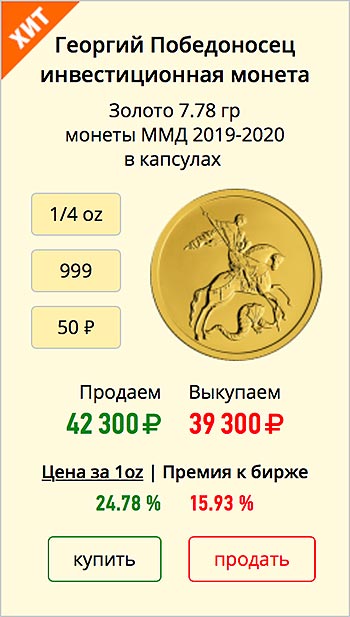 стоимость золотого Георгия Победоносца
