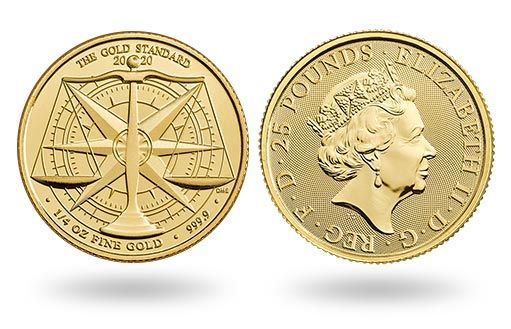 золотые монеты Великобритании изготовлены к юбилею золотого стандарта