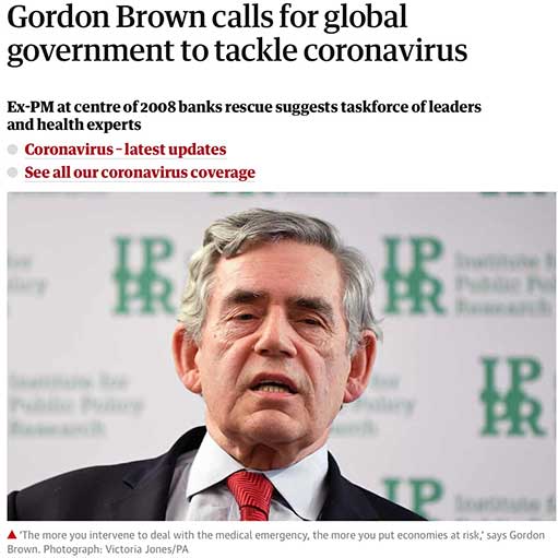 Гордон Браун призывает бороться с пандемией