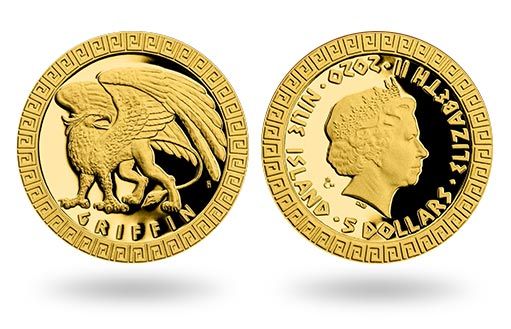 золотые монеты Ниуэ с изображением грифона