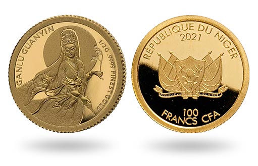 Гуаньинь на одной из золотых монет Нигера