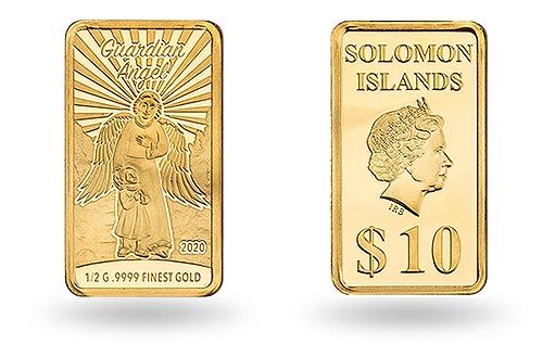 золотые монеты Соломоновых островов посвящены ангелу-хранителю