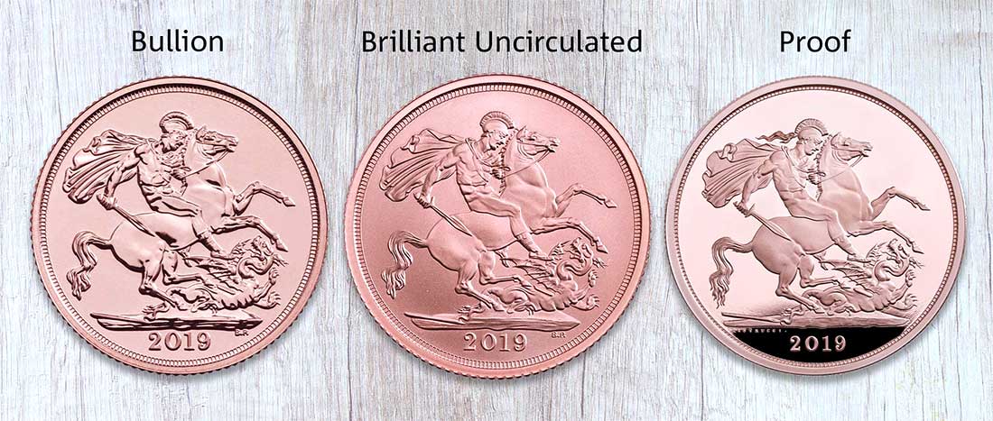 Монеты в качестве Brilliant Uncirculated, Bullion и Proof