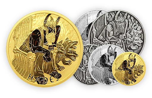 инвестиционные монеты из золота и серебра Аид Бог Олимпа