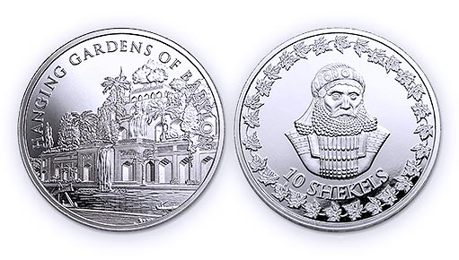 Монета из серебра с одним из семи чудес света
