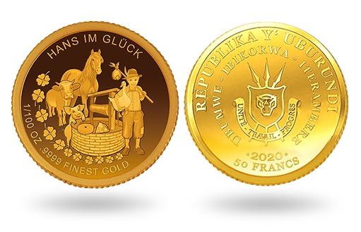 Счастливый Ганс стал героем золотых монет Бурунди
