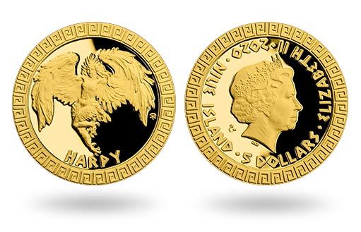 гарпия украсила золотые монеты Ниуэ