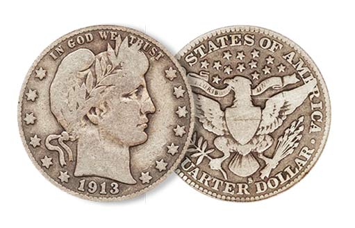 25 центов Барбера 1913 года