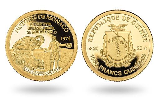 моменты истории Монако запечатлены на золотых монетах Гвинеи