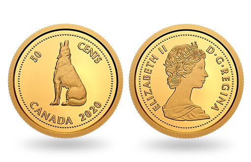 волк Алекса Колвилла на золотой монете Канады
