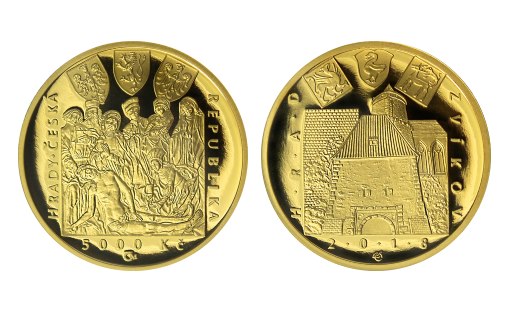 Замок Звиков Град на чешских золотых монетах