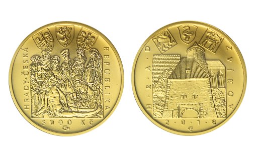 Замок Звиков Град на чешских золотых монетах