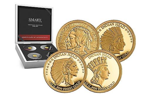 от имени Соломоновых островов произведены четыре золотые монеты с изображениями индейцев