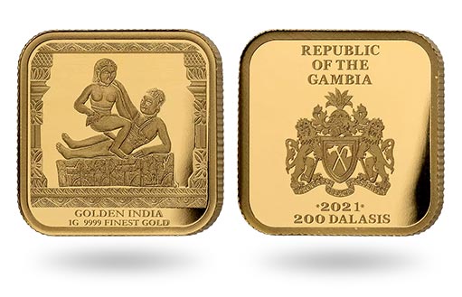 По заказу Гамбии отчеканили золотую монету Индийская Камасутра