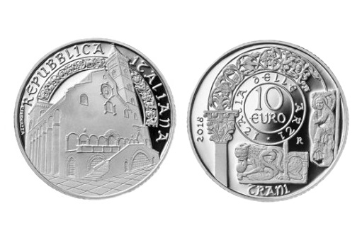 Новые памятные монеты, посвящены средневековому Кафедральному собору Трани