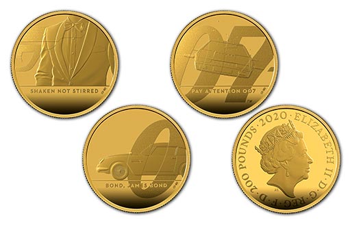 три золотые монеты Британии посвящены агенту 007