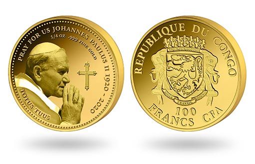 золотые монеты Конго посвящены Иоанну Павлу II