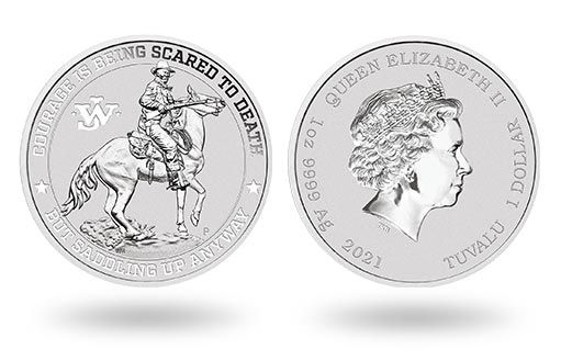 в честь короля вестерна для Тувалу изготовили серебряные монеты