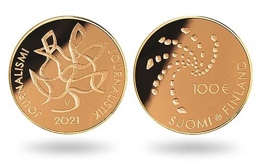 центральный Банк Финляндии выпустил памятную монету из золота в честь журналистики
