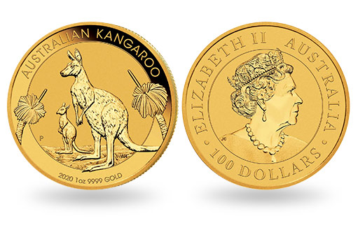 унцовая золотая монета с кенгуру 2020 выпуска