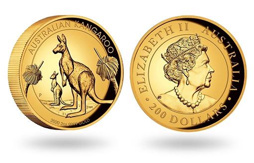 золотые монеты Австралии с кенгуру обладают высоким рельефом