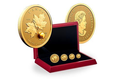 набор из четырех монет Канады в память о золотой лихорадке