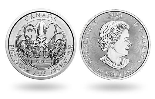 серебряные монеты Канады с изображением Кракена