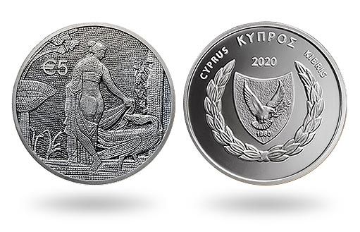 Леда встречается с лебедем на серебряных монетах Кипра