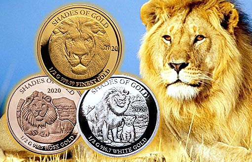 лев на золотых монетах Соломоновых островов
