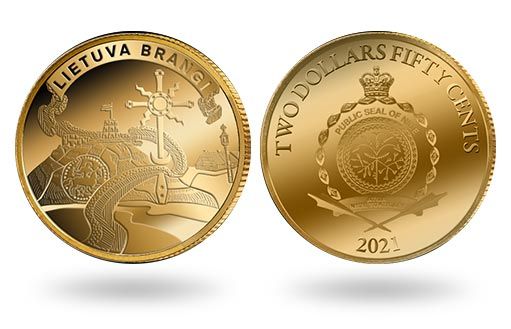 для острова Ниуэ отчеканили золотую монету Литва дорогая
