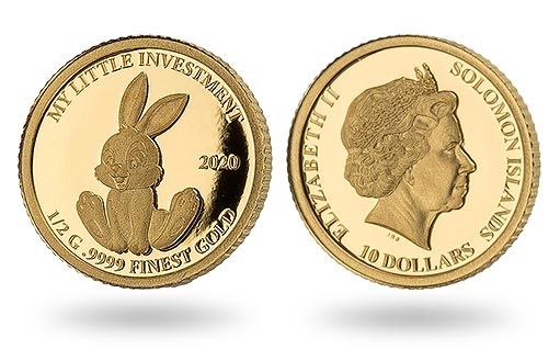 зайчонок изображен на инвестиционных монетах Соломоновых островов