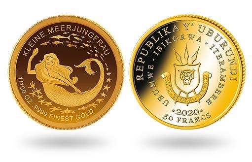 Русалочке посвящены золотые монеты Бурунди