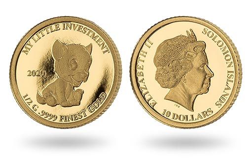 озорной волчонок изображен на золотых монетах Соломоновых островов