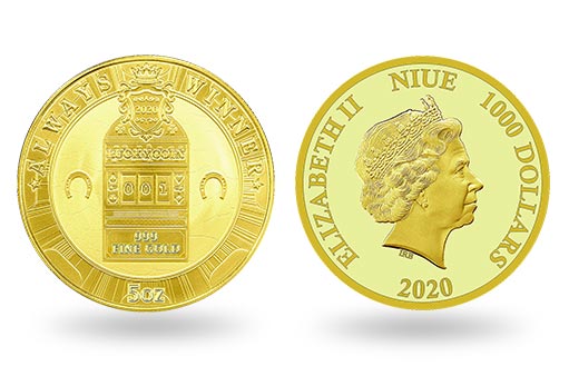 золотая инвестиционная монета удачи от Ниуэ