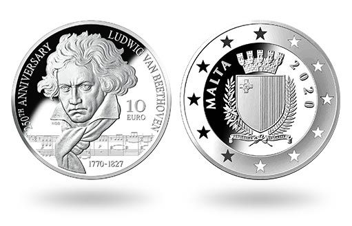 серебряные монеты Мальты посвящены Людвигу Ван Бетховену