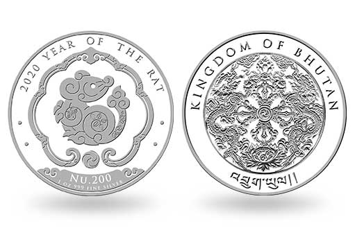 Инвестиционные серебряные монеты Бутана в честь Года Крысы