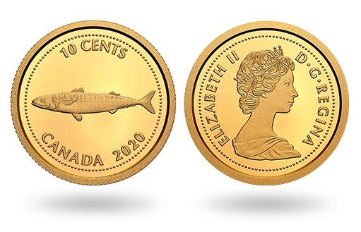 скумбрия Алекса Колвилла на канадских монетах из золота