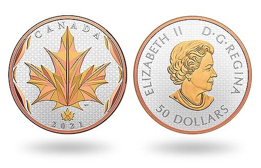 серебряные монеты Канады с изображением кленового листа
