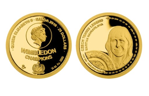Чехия по эмитенту Самоа представила золотые монеты в честь знаменитой теннисистки