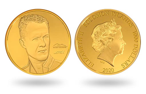 От имени Соломоновых островов выпущены золотые памятные монеты в честь легендарного немецкого гонщика