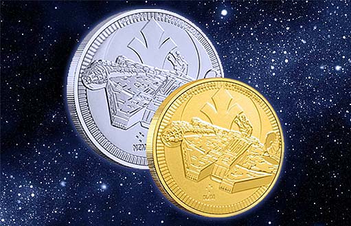 для острова Ниуэ отчеканили инвестиционные монеты из золота и серебра Тысячелетний сокол