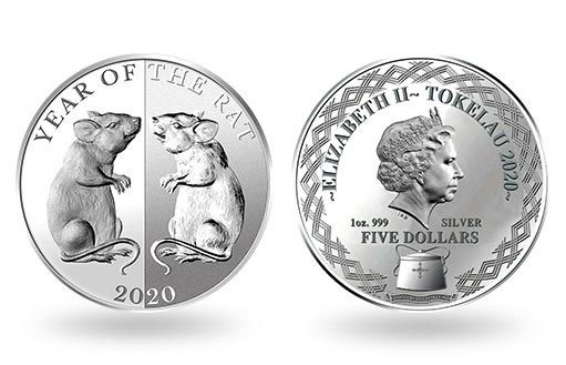 Серебряная монета в честь года Мыши Токелау «Зеркальная крыса»