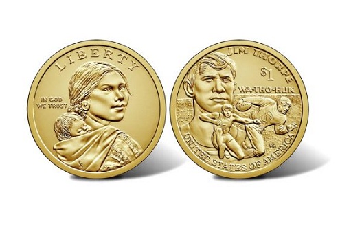 золотые монеты с коренными американцами